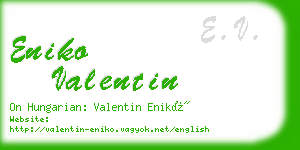 eniko valentin business card